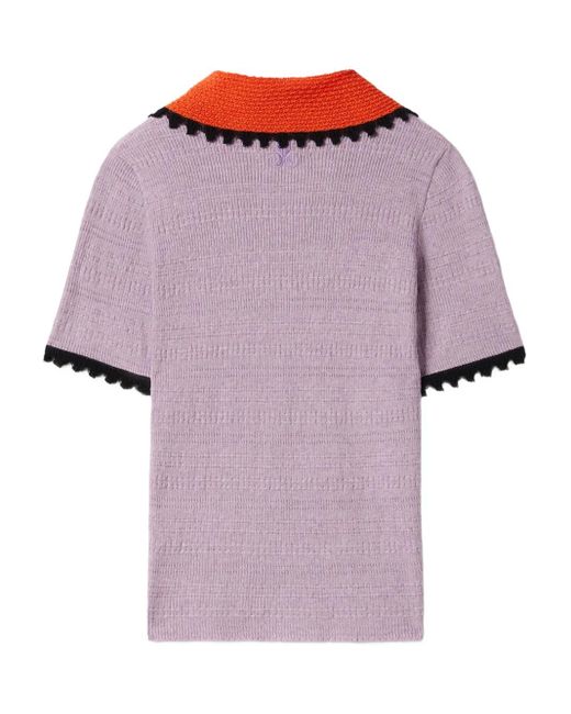 LaDoubleJ Purple Colour-Block T-Shirt