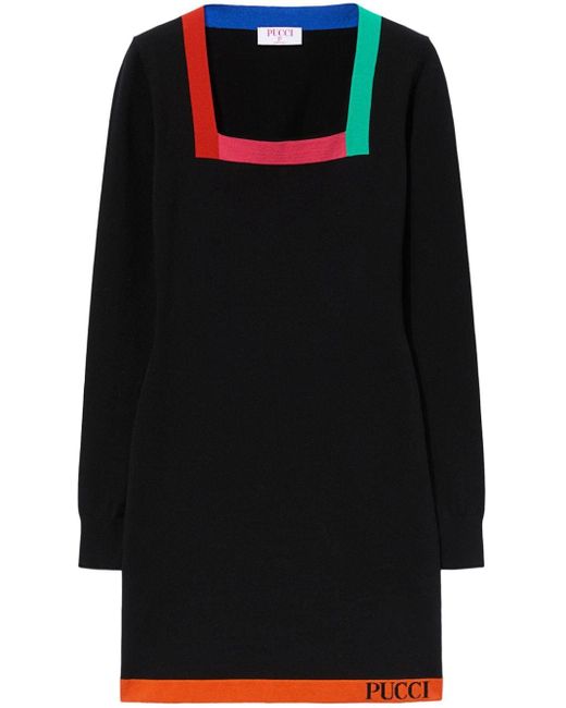 Abito corto con design color-block di Emilio Pucci in Black
