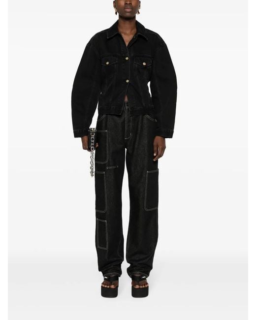 Jacquemus Black Faded Denim Button-Front Jacket