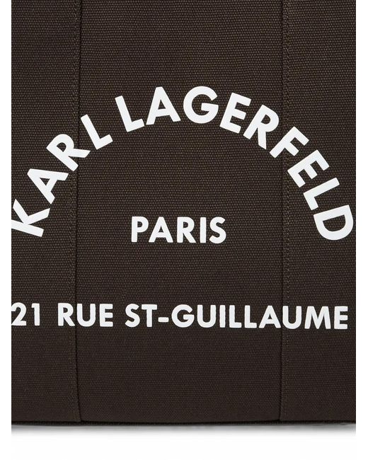 Karl Lagerfeld Black Medium Rue St-Guillaume Square Tote Bag