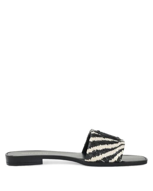 Just Cavalli White Elisie Striped Slide Sandals
