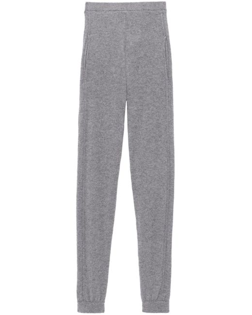 Saint Laurent Gray High-waisted Cashmere leggings