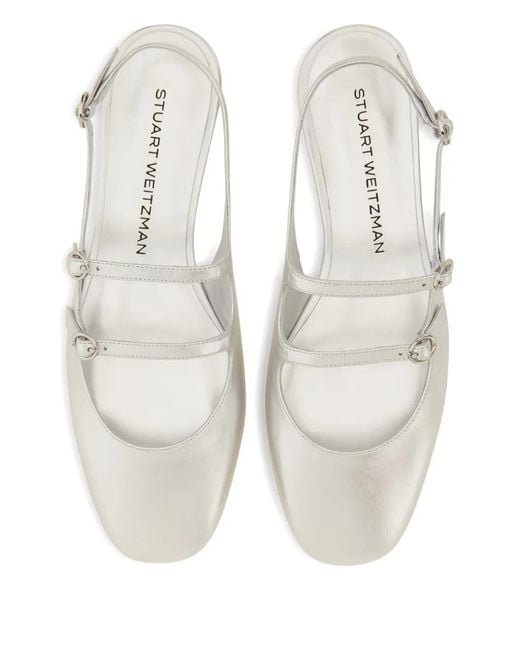 Stuart Weitzman White Slingback Pumps "Benni"