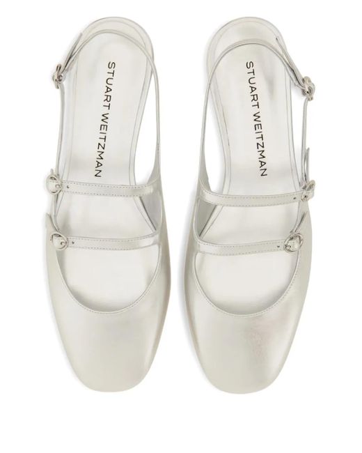 Stuart Weitzman White Slingback Pumps "Benni"