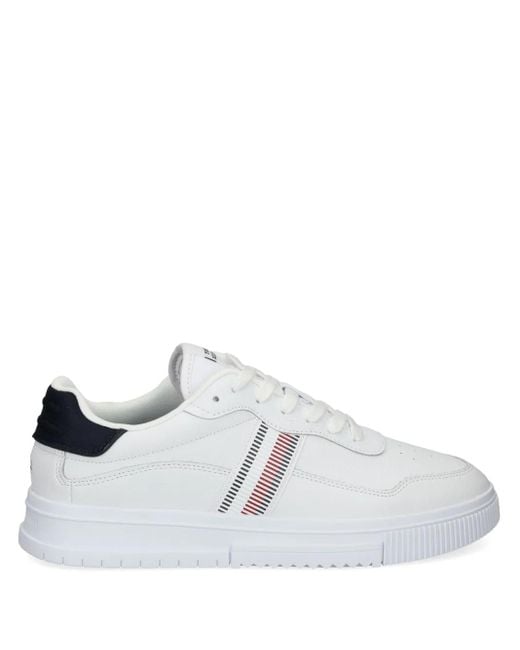 Tommy Hilfiger White Contrasting Lace Up Trainers for men