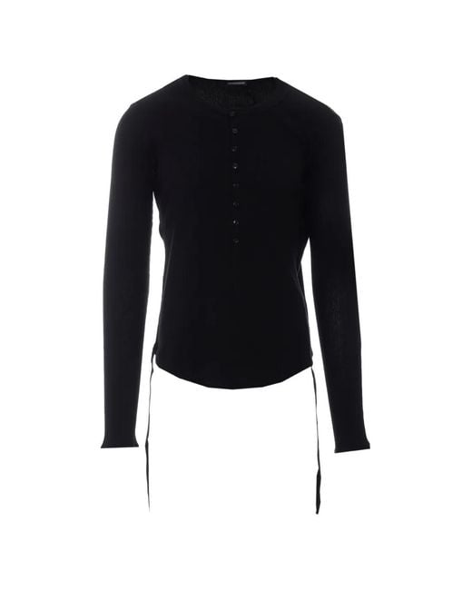 Ann Demeulemeester Blue Hamar Button-Detail T-Shirt for men