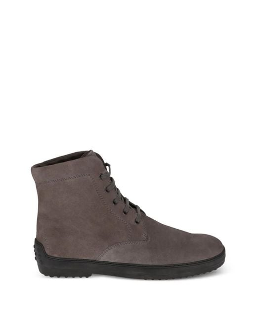 Tod's Brown Gommino Lace-Up Ankle Boots for men