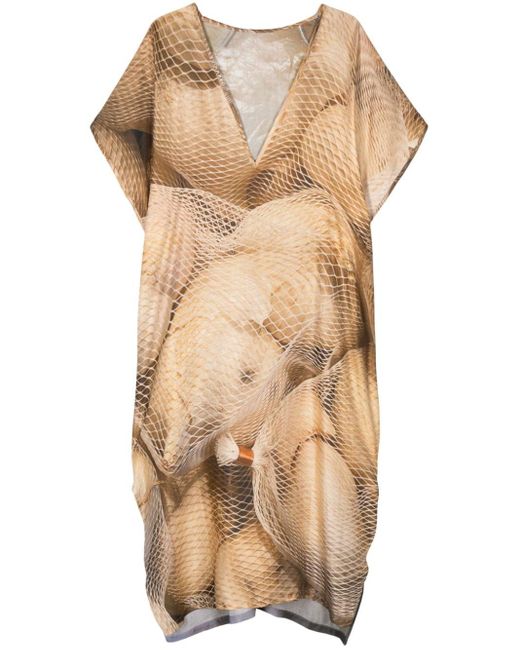 BARBARA BOLOGNA Natural Garlics-print Maxi Dress