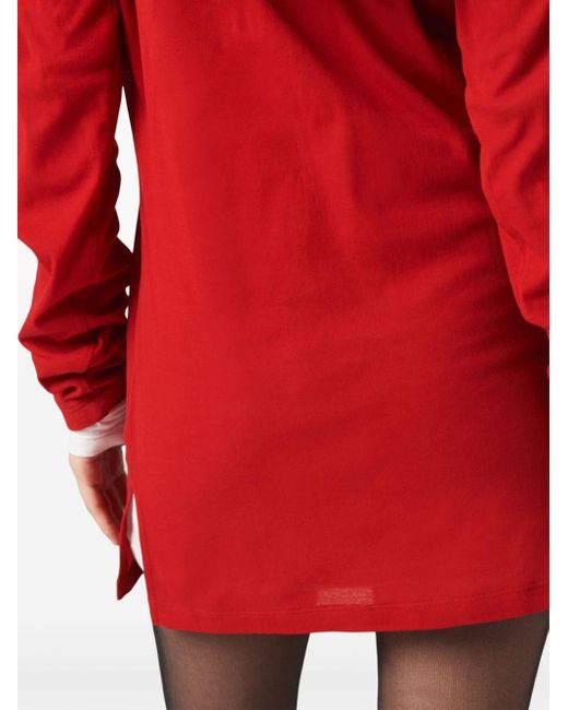Miu Miu Red Logo-appliqué T-shirt Dress