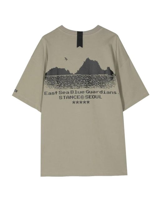 Stance Gray Rear Graphic-Print T-Shirt for men