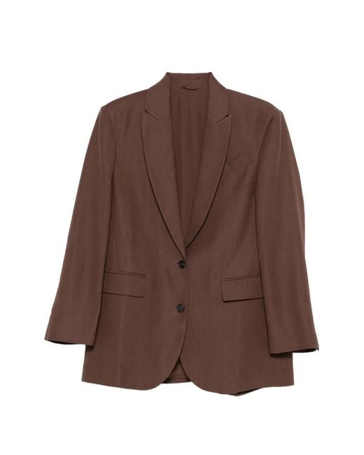 Brunello Cucinelli Brown Button Single-Breasted Blazer