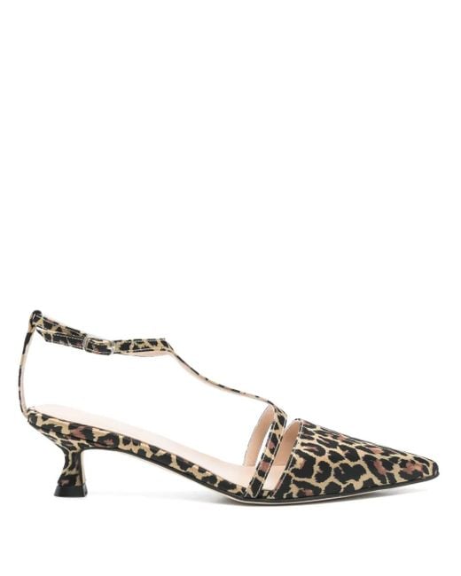 Anna F. Metallic Pumps mit Animal-Print 45mm