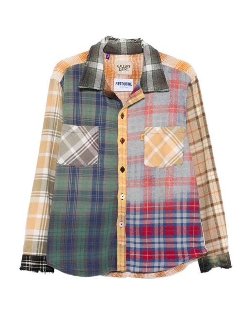 GALLERY DEPT. Blue Patchwork Checked Shirt