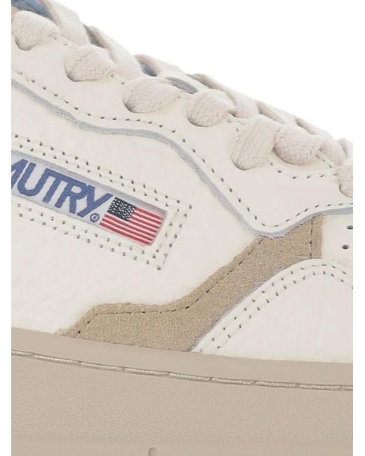Autry White Platinum Leather Sneakers