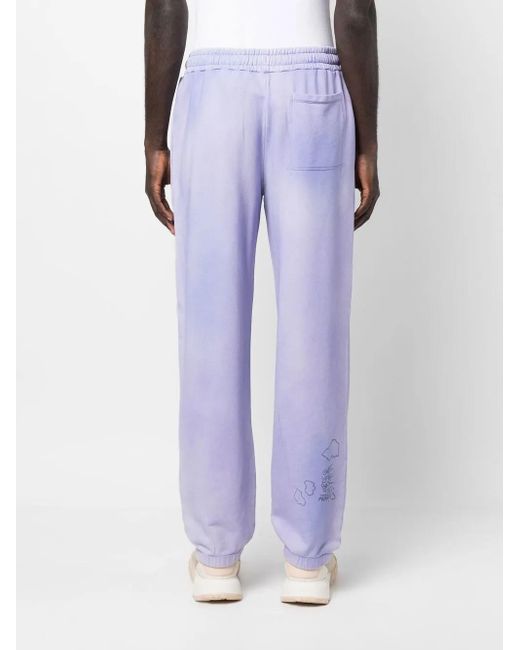 Objects IV Life Blue Slogan-Print Track Pants for men