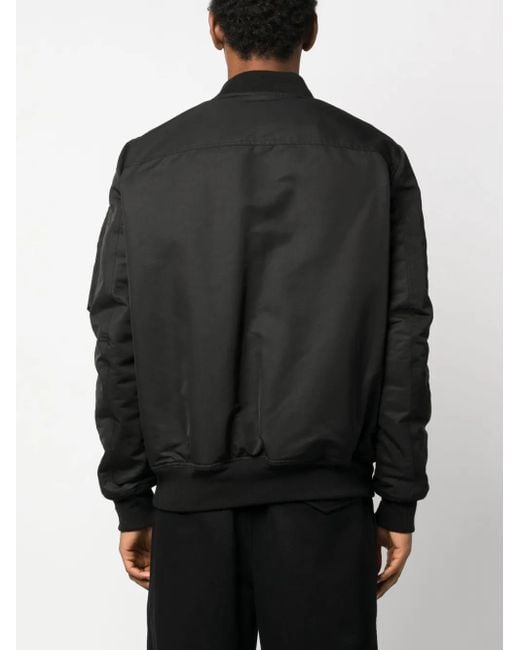 Rick Owens Black Baseball-Collar Wool Bomber Jacket for men