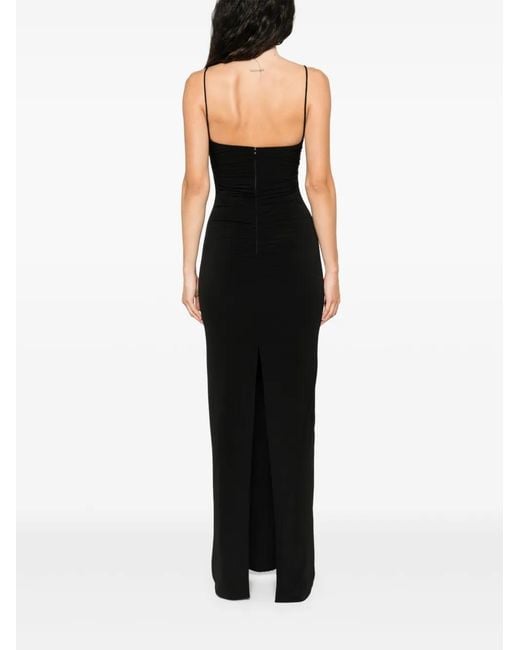 Nissa Black Cut-Out Maxi Dress