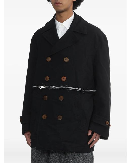 COMME DES GARÇON BLACK Black Double-Breasted Zip Jacket for men