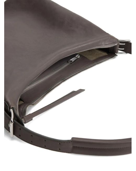 Lemaire Black Belted Hobo Leather Shoulder Bag