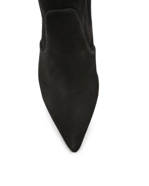 Stuart Weitzman Black Vinnie Pointed-Toe Ankle Boots