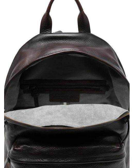 Officine Creative Black "Oc Pack 001" Leather Backpack for men