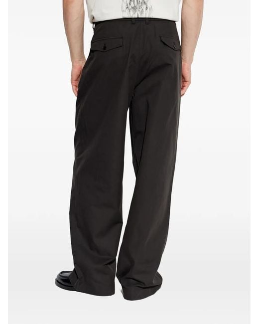 AllSaints Black Conway Pleated Trousers for men