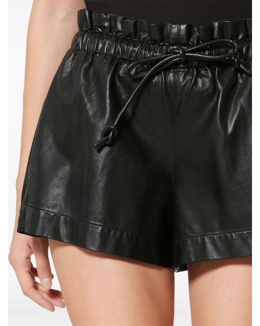 Isabel Marant Black Leather Shorts