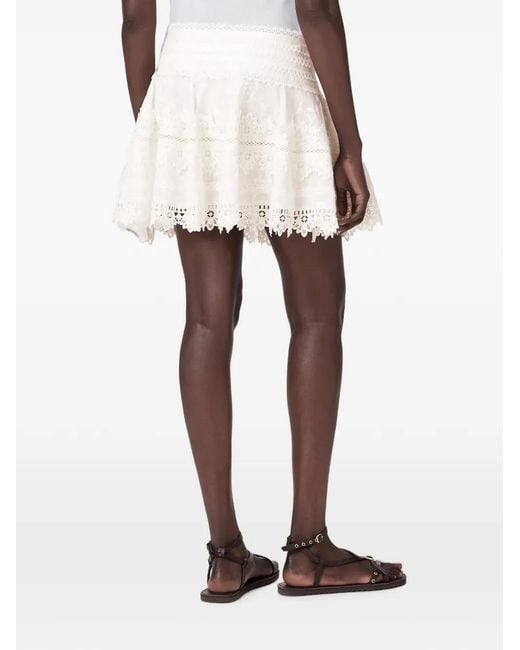 AllSaints White Lillith A-Line Mini Skirt