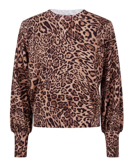 Twinset Brown Pullover mit Leoparden-Print