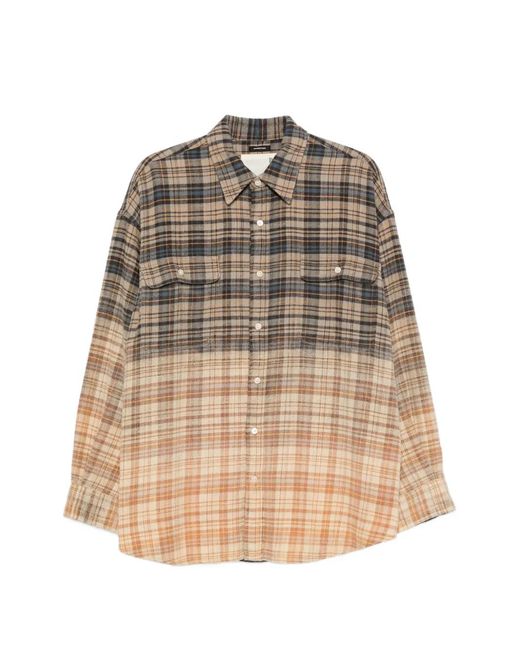 R13 Natural Check-Pattern Shirt