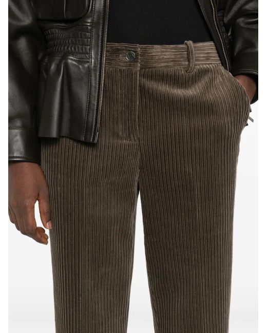 P.A.R.O.S.H. Gray Ribbed Corduroy Trousers