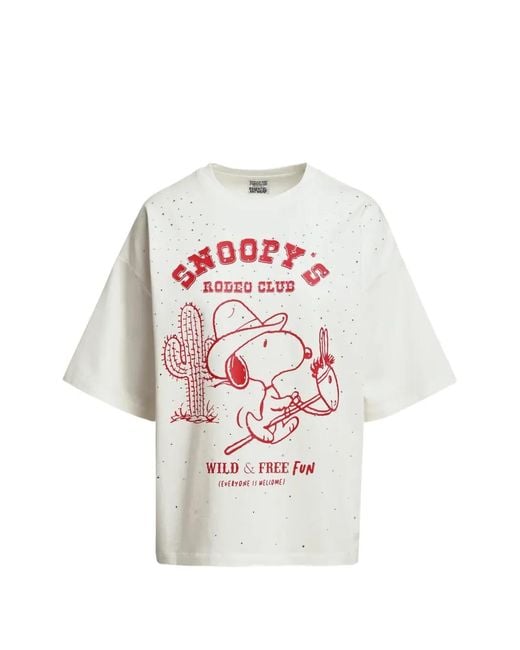 Essentiel Antwerp White Rhinestone-Embellished Graphic-Print T-Shirt