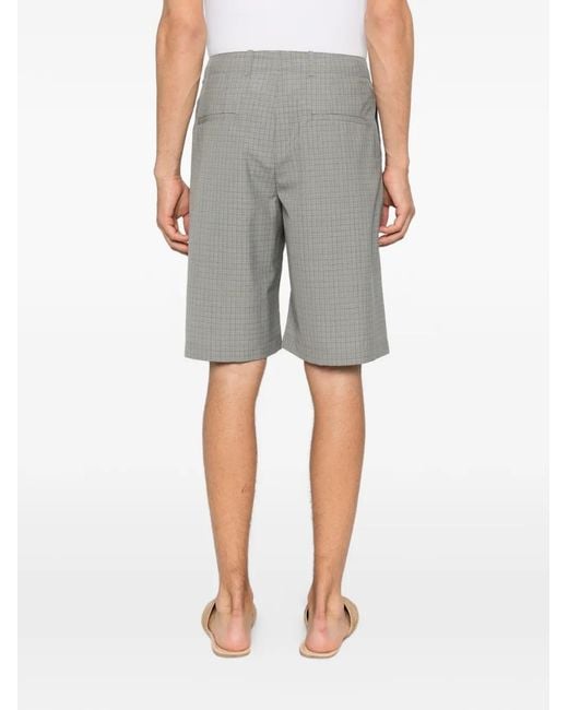 Our Legacy Gray Ponte Check-Pattern Shorts for men
