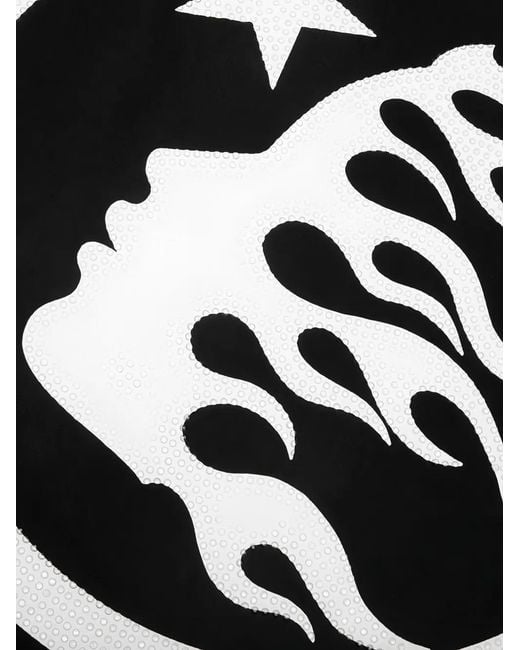 HELLSTAR Black Rhinestone-Embellished Logo T-Shirt for men