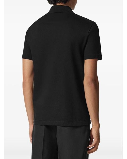 Versace Black Cotton Polo for men
