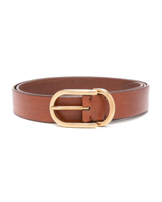 Brunello Cucinelli Brown Buckle-fastening Leather Belt for men