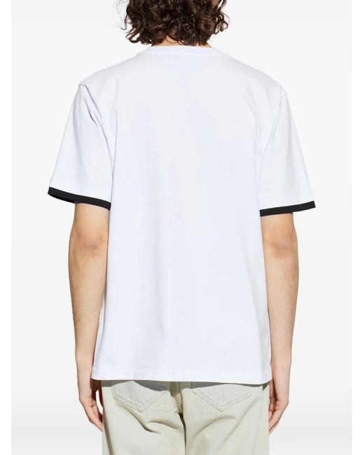 Iceberg White Print Trim T-Shirt for men