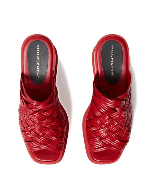 Stella McCartney Red Sneak-Elyse Platform Mules
