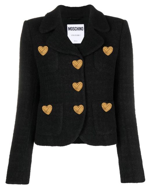 Moschino Black Heart-motif Blazer