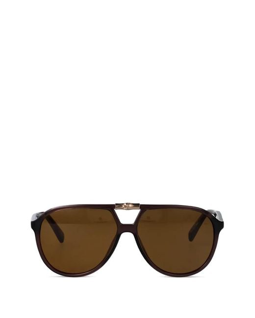 Longchamp Brown Bamboo Pilotenbrille