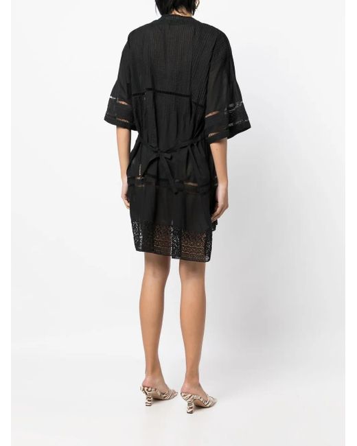 DSquared² Black Sangallo Cotton Tunic Dress