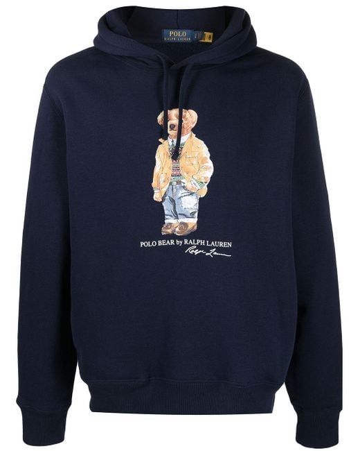 Polo Ralph Lauren Hoodie mit Polo Bear in Blau für Herren | Lyst DE