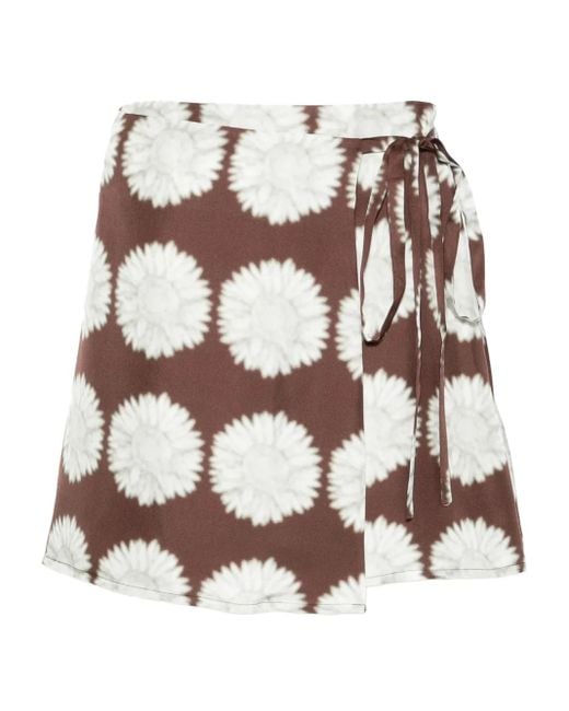 Asceno Brown Positano Mini Skirt