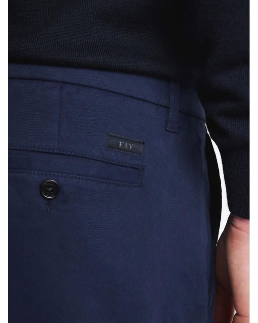 Fay Blue Tailored Trousers for men
