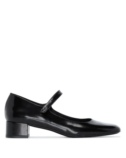 By Far Black Ginny 45mm Leather Mary Jane Pumps