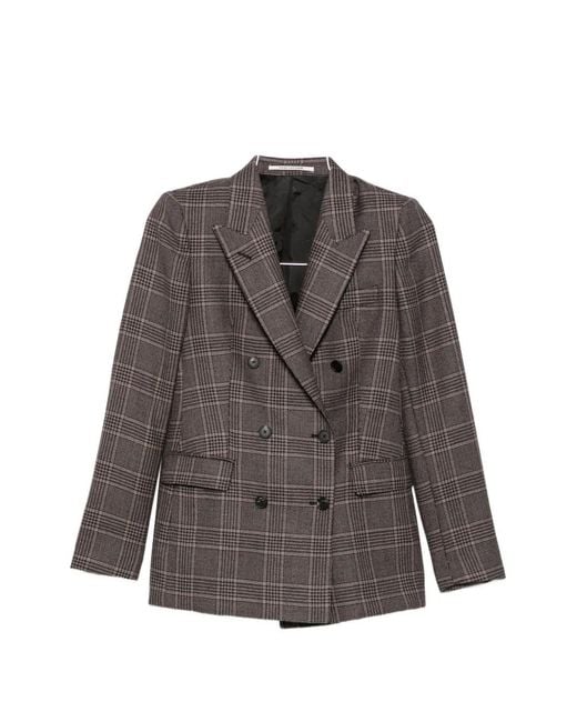 Tagliatore Brown Double-Breasted Blazer