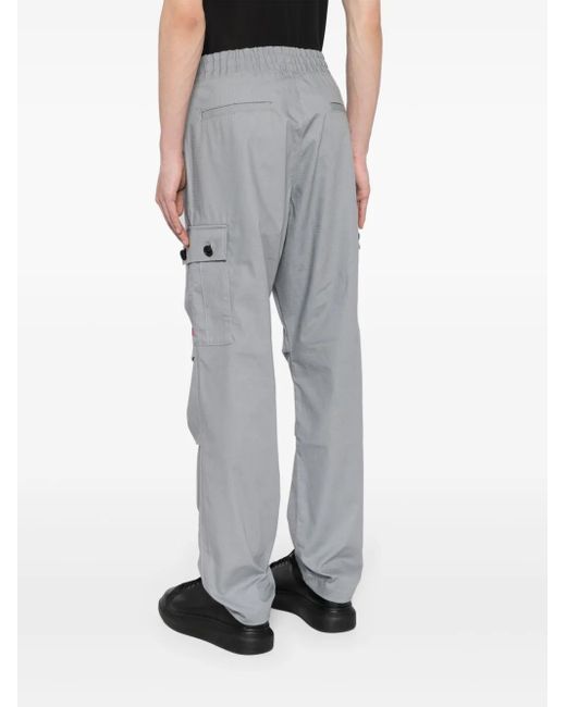 HUGO Gray Straight-Leg Cargo Trousers for men