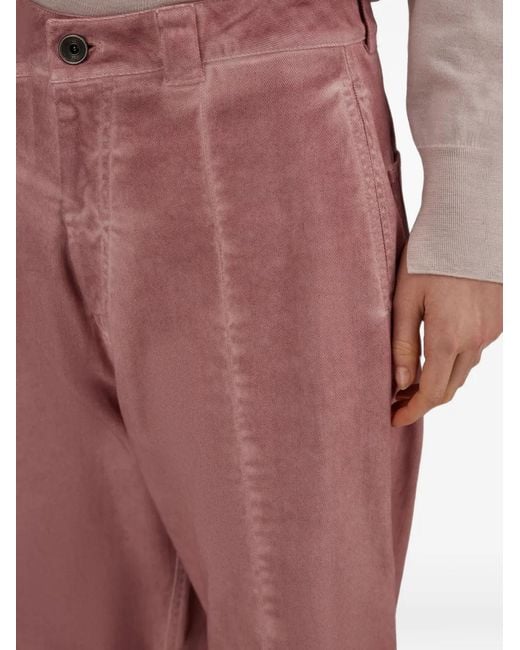Herno Red Stitched-Detail Straight-Leg Jeans