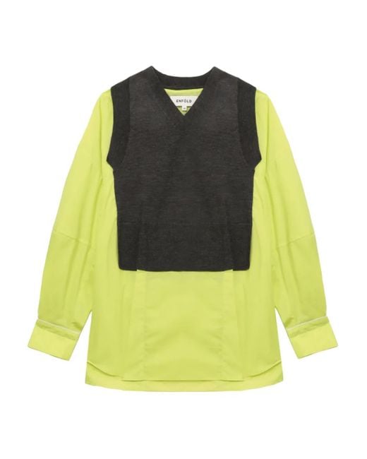 Blouse Superposée À Col V Enfold en coloris Yellow