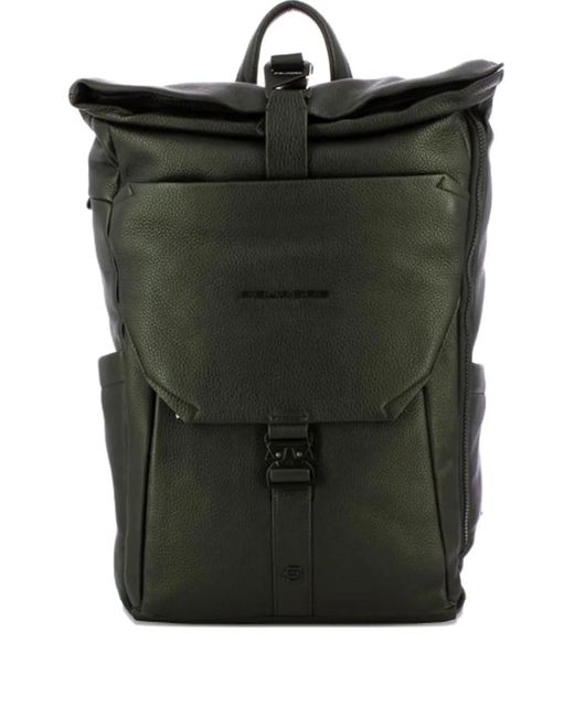 Piquadro Black Rucksack Aus Leder